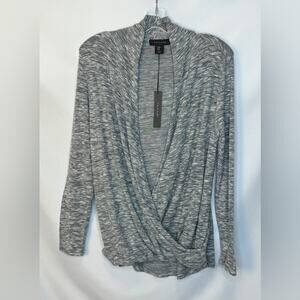 Womens NWT Open Front Faux Wrap Top Size M Career Casual Brunch Versatile Comfy